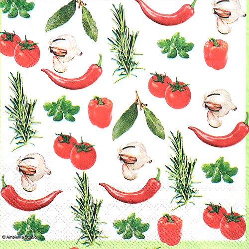 냅킨아트 13312955 Italian Vegetables 냅킨20매 33x33cm 2214