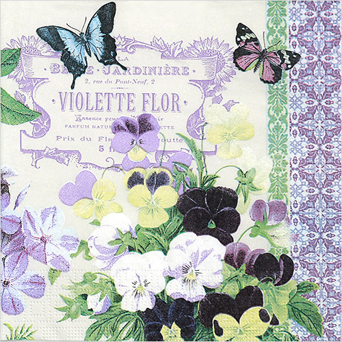 냅킨아트 007725 Vintage Violets 냅킨20매 33x33cm 2470