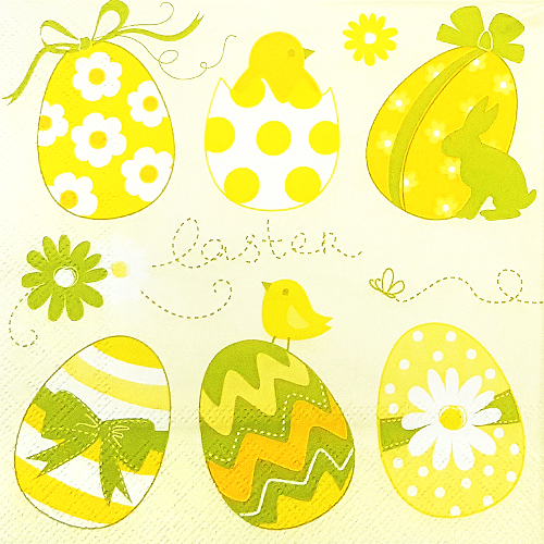 냅킨아트 23301541 easter eggs coll yellow 냅킨20매 33x33cm 1476