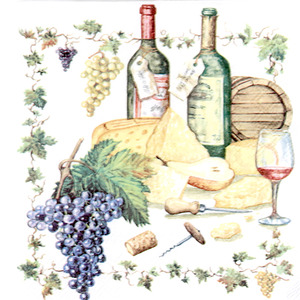 냅킨아트 13306815 Wine and cheese 냅킨20매 33x33cm 0610