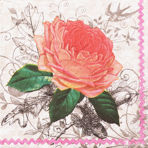 냅킨아트 82129 Charming Rose 냅킨20매 33x33cm 0010