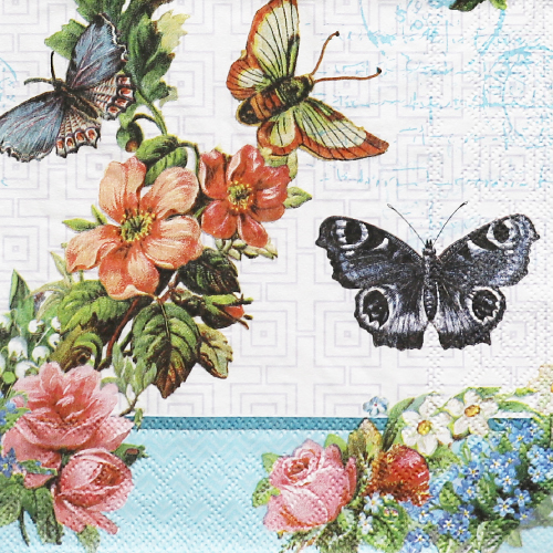 냅킨아트 13309780 Flowers And Butterflies 냅킨20매 33x33cm 1579