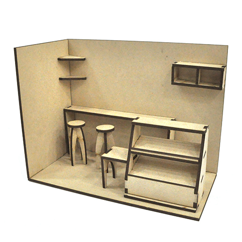 DIY 상점만들기 4호 진열대 선반2개 의자2개 미니책장 테이블