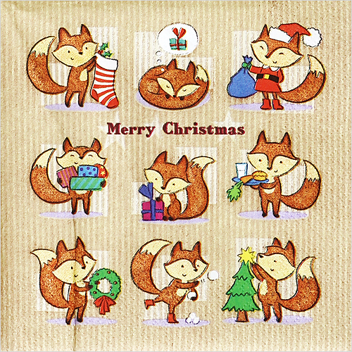 냅킨아트 013401 Christmas Foxies 냅킨20매 33x33cm 0746