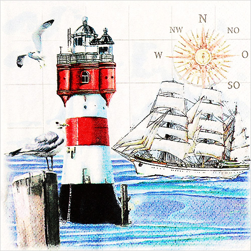 냅킨아트 370560 Lighthouse & Compass 냅킨20매 33x33cm 2115