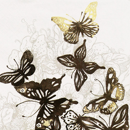 냅킨아트 373314 Amazing Butterflies anthracite 냅킨20매 33x33cm 2117