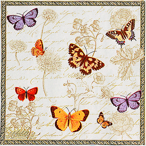 냅킨아트 21647 Vintage Butterflies 냅킨20매 33x33cm 2001