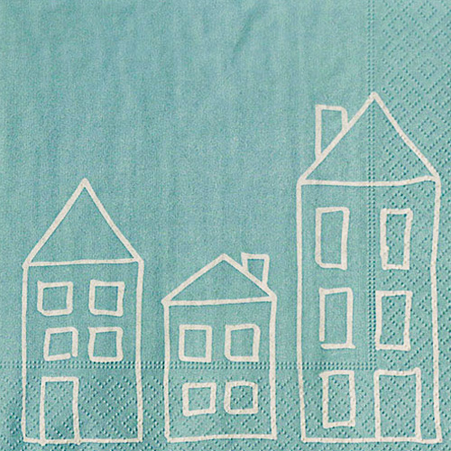 냅킨아트 SK0100_5 3 Houses blue 냅킨20매 33x33cm 2008