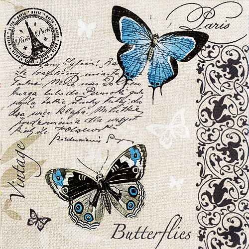 냅킨아트 SLOG041101 Butterflies Postcard 냅킨20매 33x33cm 2066