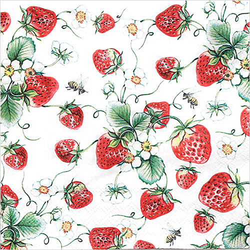 냅킨아트 13311645 Strawberries All Over White 냅킨20매 33x33cm 2333