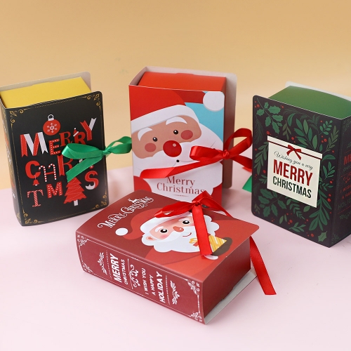 크리스마스 책모양 리본 선물 포장 상자