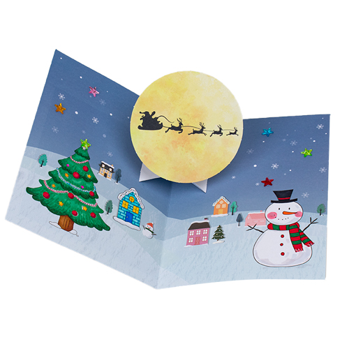 (MS) 크리스마스 둥근달 팝업카드 (4인용)