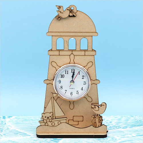 우드 등대 시계 사진 액자 데코판