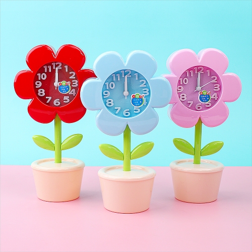 꽃 화분 탁상형 시계