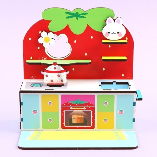 한정 판매 인쇄 우드 딸기 토끼 베이커리 주방서랍 데코판