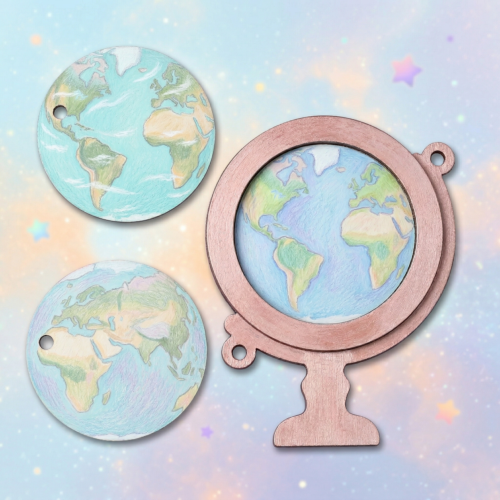 5개입 우드 쉐이커 펜던트 지구본