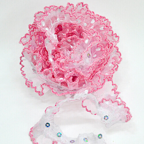 하트 이중 레이스 핑크 폭3cm 3m