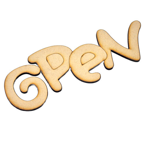 글씨 open new 두께3mm 15x4.5cm