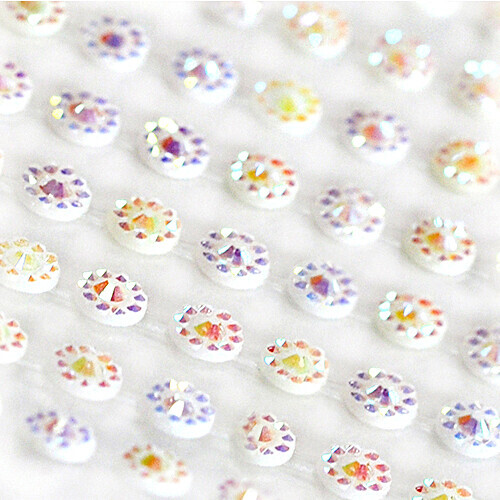 스티커 4호 4mm 오로라하양 원모양 18x34알