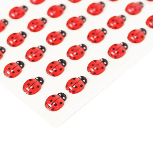 무당벌레 스티커빨강 9x13mm 5x12알