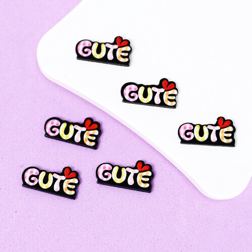 D-451 장식데코 하트CUTE  25x13mm 10개입