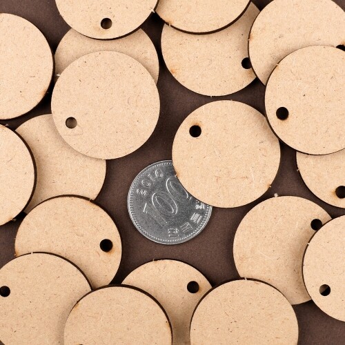 MDF 1구멍 원형판 3cm 20개입