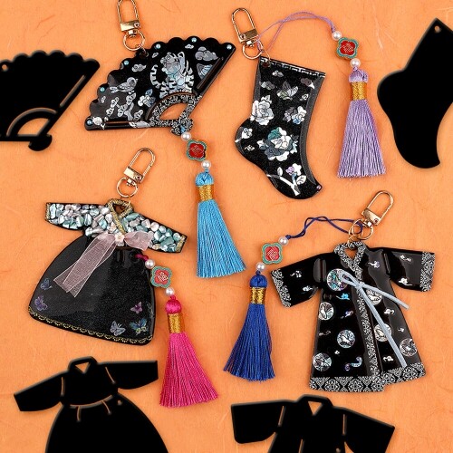 전통 한복 부채 아크릴 키링 만들기