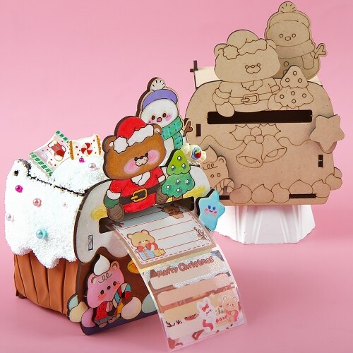 우드 DIY 미니어처 크리스마스 곰돌이 보관함 만들기