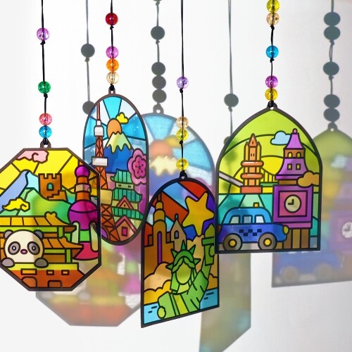 다문화 세계 랜드마크 스티커 썬캐쳐 책갈피 모빌 만들기