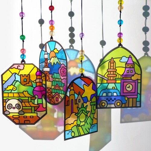 다문화 세계 랜드마크 스티커 썬캐쳐 책갈피 모빌 만들기