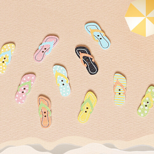 30개입 SB-232 2구 우드 단추 슬리퍼 10x25mm