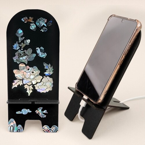 인쇄 우드 세로형 검정 무지 핸드폰 거치대
