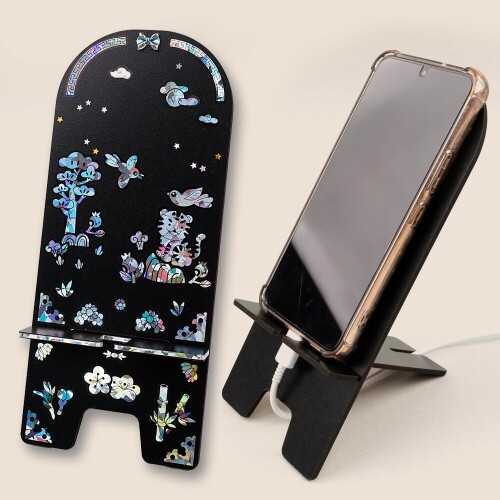인쇄 우드 세로형 검정 무지 핸드폰 거치대
