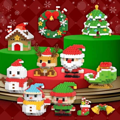 마이크로 미니 메리 크리스마스 블럭 1개입