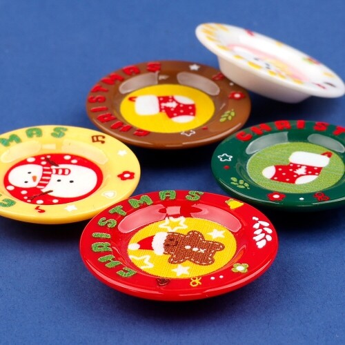 5개입 미니어처 크리스마스 캐릭터 접시