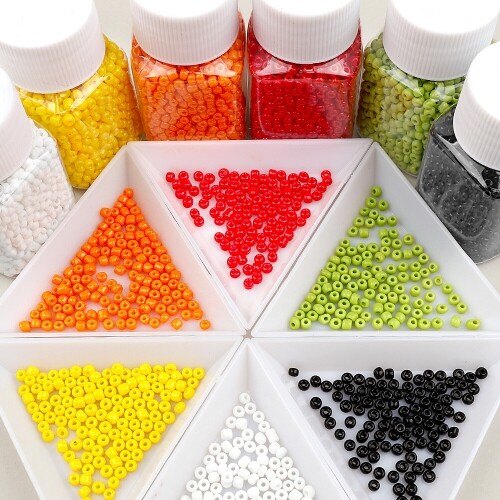 50g 동글 칼라 시드 비즈 3mm