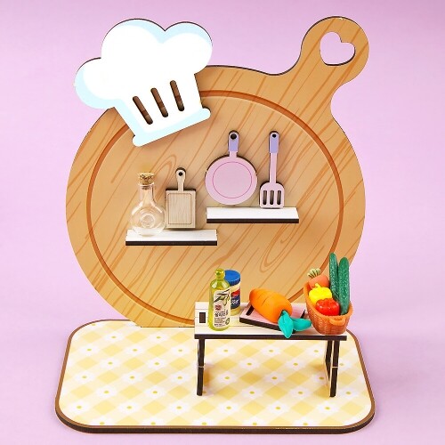 인쇄 우드 DIY 미니어처 도마 셰프 키친 배경판 만들기