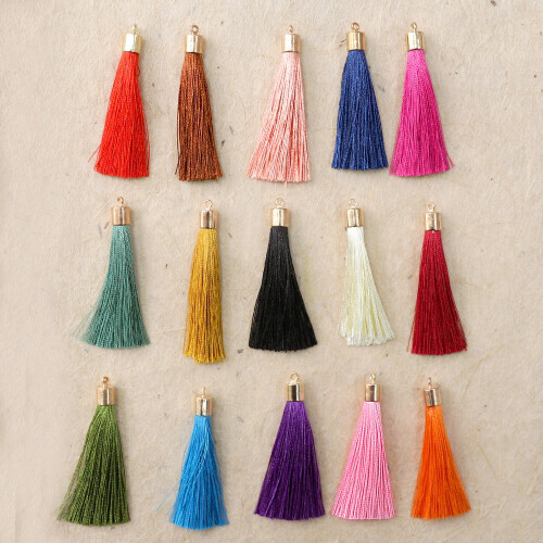 전통 공예 장식 골드 캡 태슬 부자재 2개입