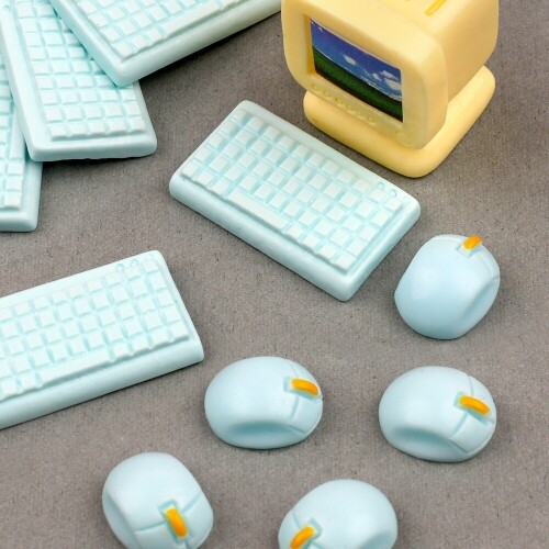 5개입 미니어처 파스텔 블루 무선 키보드 마우스