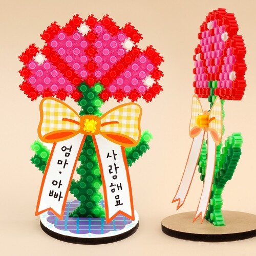 디폼블럭 거치형 스탠드 리본 카네이션 만들기