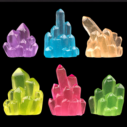 5개입 미니어처 칼라 크리스탈 야광 수정