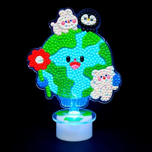 보석십자수 지구 환경 아크릴 무드등