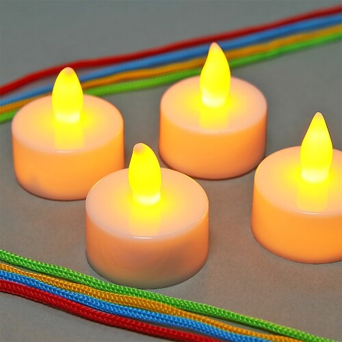 한정 판매 4세트 LED 촛불 목걸이 끈