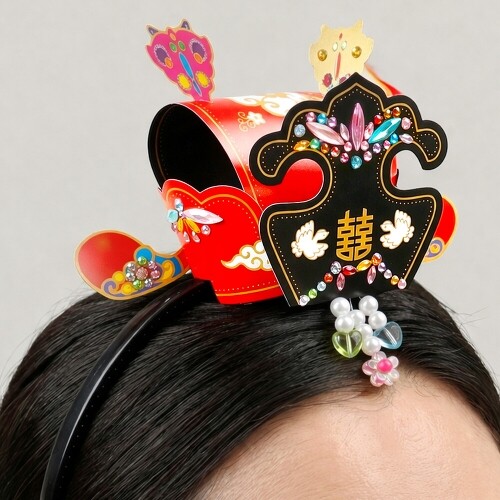 전통 문양 종이 족두리 머리띠 만들기 세트