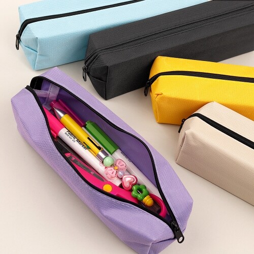 패브릭 사각 심플 칼라 지퍼 필통