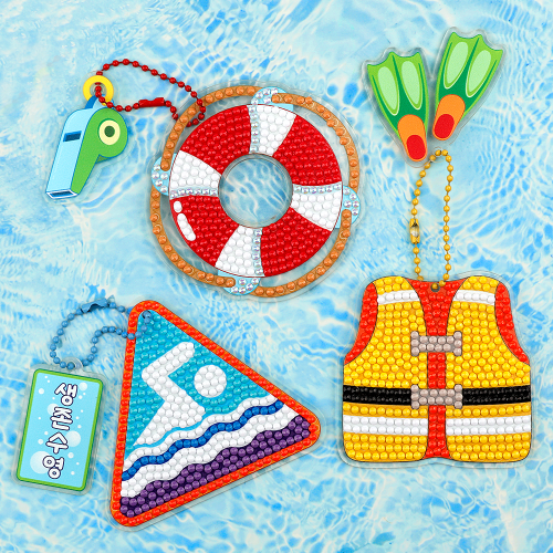 보석십자수 생존 수영 아크릴 키링