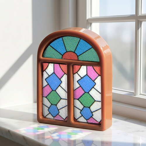 5개입 미니어처 스테인드글라스 아치형 창문