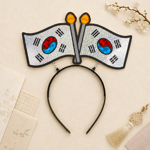 휘날리는 태극기 포일 아트 스프링 토퍼 머리띠 만들기