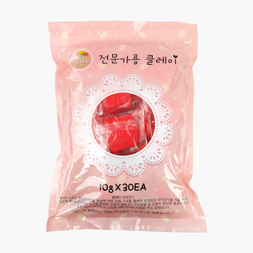 파스텔 클레이 단체수업용 10gx30개 빨강
