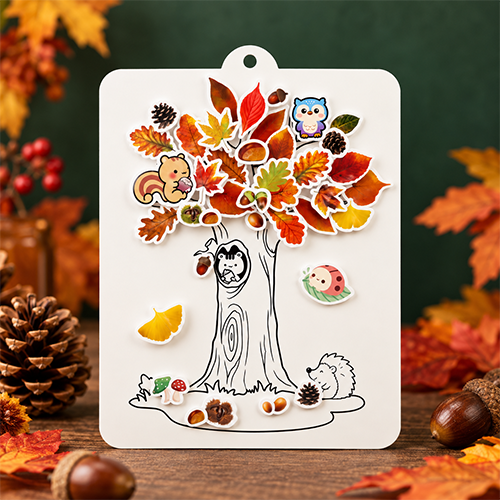 가을 나무 낙엽 종이 액자 꾸미기
